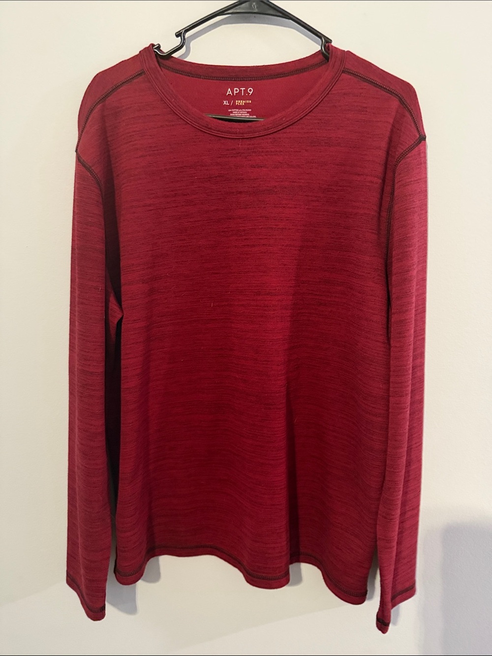 Apt. 9 Men's Heathered Wine Crewneck Sweater